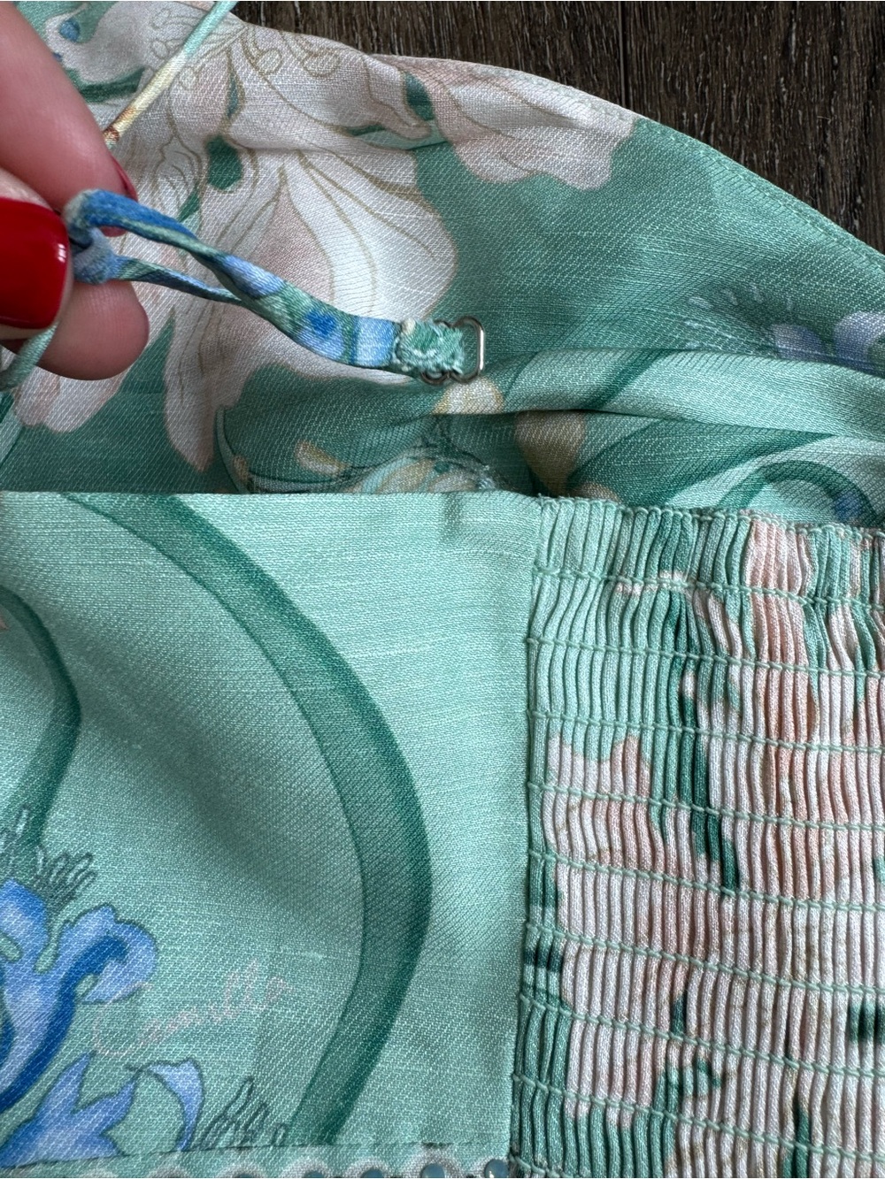 Camilla Floral Twist Cutout Maxi Dress in Mint Green Size Small - Picture 11 of 13